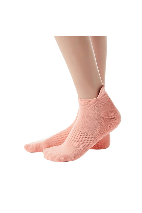 Yoga Pilates Toe Socks with Grips for Women Non Slip Cushioned Floral Ankle Breathable Dance Socks