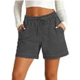 thumbnail image 1 of Gigrtijin Denim Shorts for Womens Summer Loose Casual Shorts Elastic High Waisted Drawstring Outdoor Shorts with Pockets, 1 of 7
