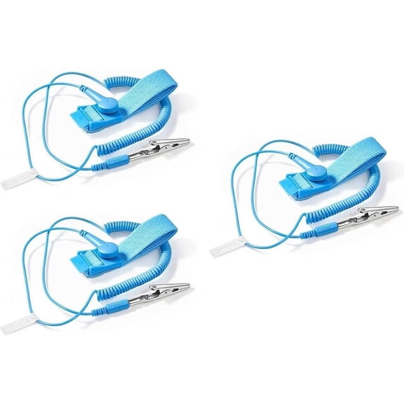 Giizhmy Adjustable Wristband Grounding Electronic Hand Strap, 3PCS with Grounding Wire, Alligator Clip, Extendable Cord