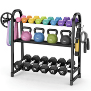 Gijjgole 3 Tier Adjustable Dumbbell Rack-Heavy-Duty 450LB Capacity Weight Storage Stand for Dumbbells, Space-Saving Weight Rack for Home Gym Organizer Rack Only