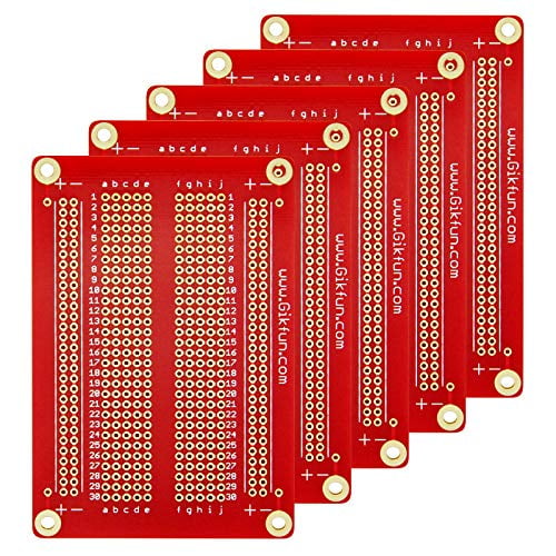 Gikfun Solder-able Breadboard Gold Plated Finish Proto Board PCB DIY Kit for Arduino (Pack of 5PCS) GK1007