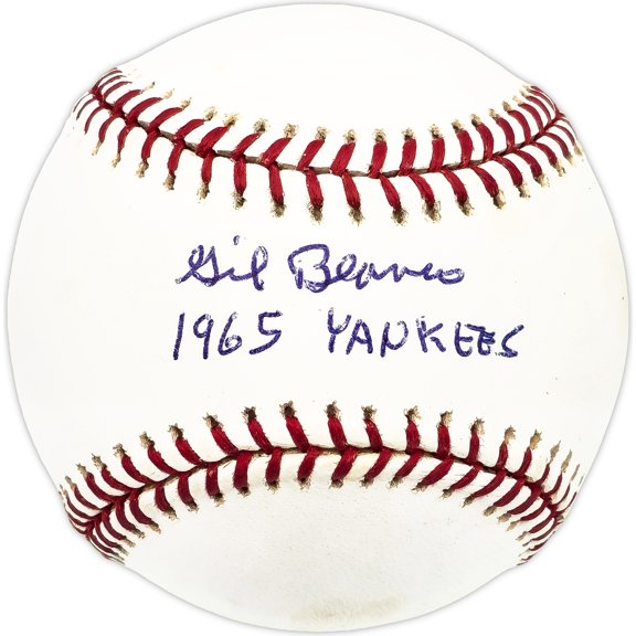 Gil Blanco Autographed Official MLB Baseball New York Yankees "1965 Yankees" Beckett BAS QR #BM17818
