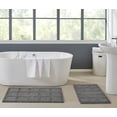 thumbnail image 1 of Gilbert 2 piece Checkerbox Bath Rug Set -20"X34"&24"X40"-240 GSF- DARK GREY COLOR, 1 of 1