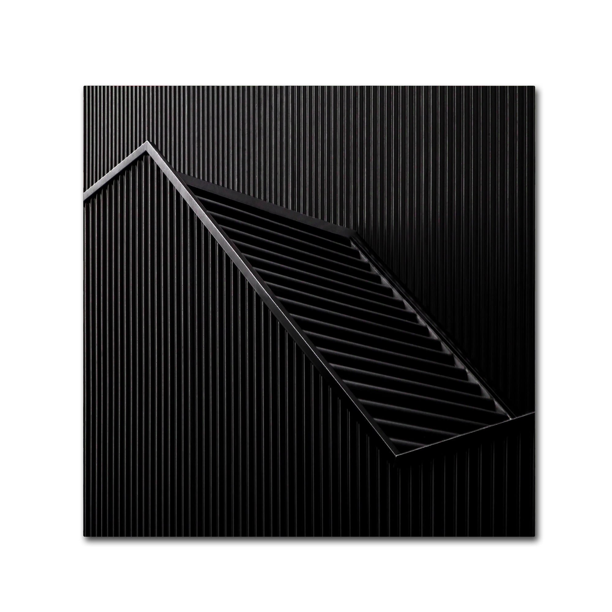 Black Architectural Steps Framed Canvas Print, 18x18