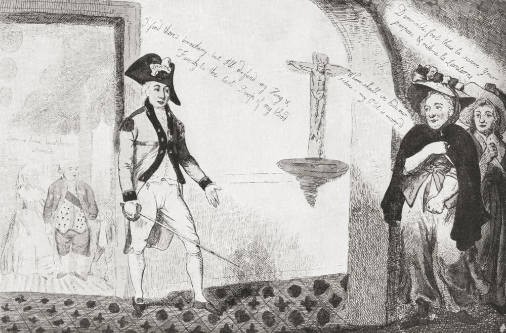 Gilbert Du Motier Marquis De Lafayette Thwarting An Assassination Attempt By Honor Canvas Art - Ken Welsh Design Pics (34 x 22)