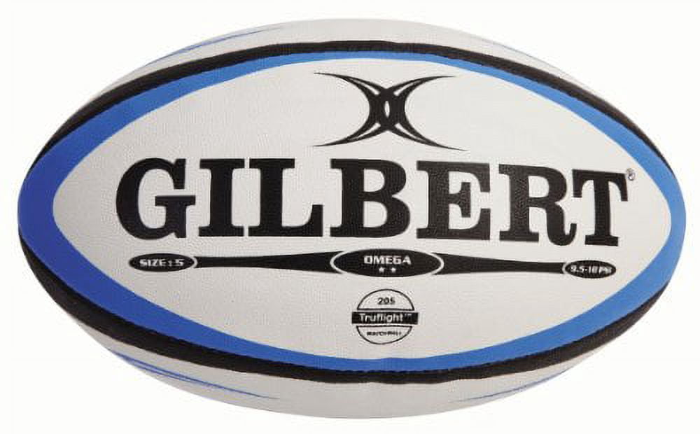 Gilbert Mens Omega Match Rugby Ball - BlueBlack, Size 4