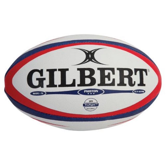 Gilbert Photon Match Rugby Ball (Navy/Scarlet, Size5)