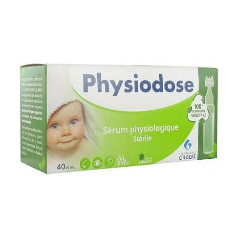 PHYSIODOSE - Sérum Physiologique Stérile 100 % Végétale - 40 unidoses de 5  ml