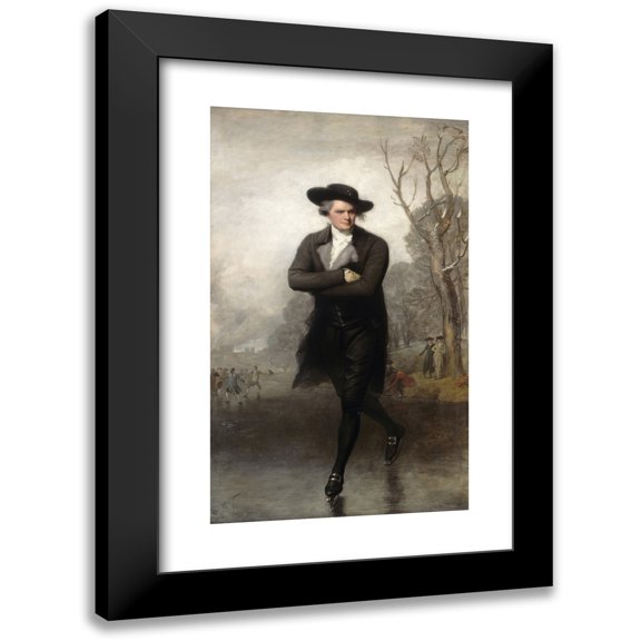 Gilbert Stuart 10x14 Black Modern Framed Museum Art Print Titled - The Skater (Portrait of William Grant) (1782)