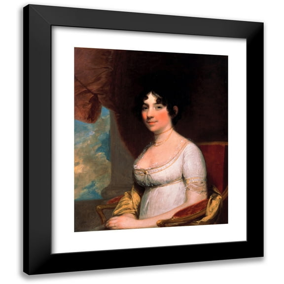 Gilbert Stuart 12x14 Black Modern Framed Museum Art Print Titled - Dolley Payne Madison (Mrs. James Madison)