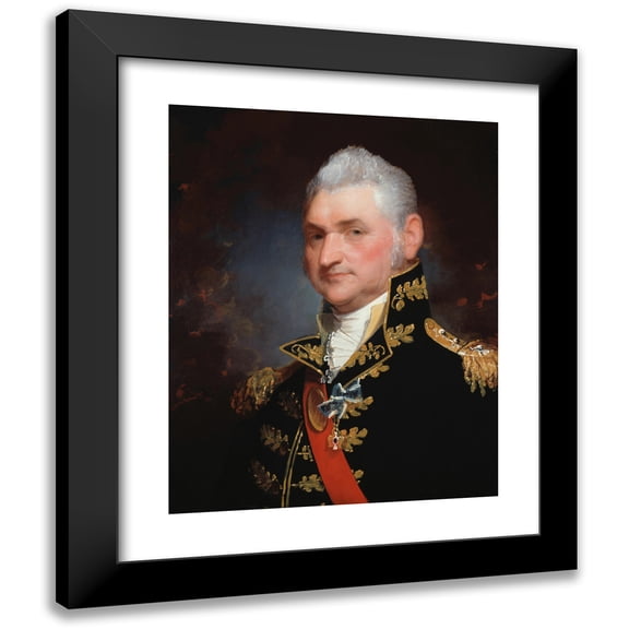 Gilbert Stuart 12x14 Black Modern Framed Museum Art Print Titled - Major-General Henry Dearborn (1812)