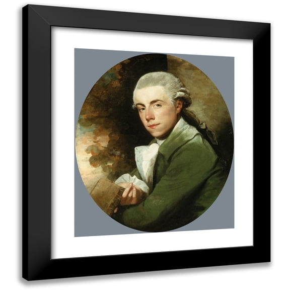 Gilbert Stuart 12x14 Black Modern Framed Museum Art Print Titled - Man in a Green Coat (ca. 1779-85)