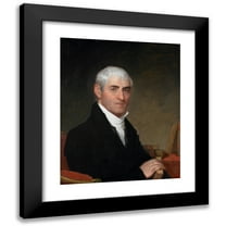 Gilbert Stuart 12x14 Black Modern Framed Museum Art Print Titled - Portrait of Judge Daniel Cony of Maine (C. 1815)