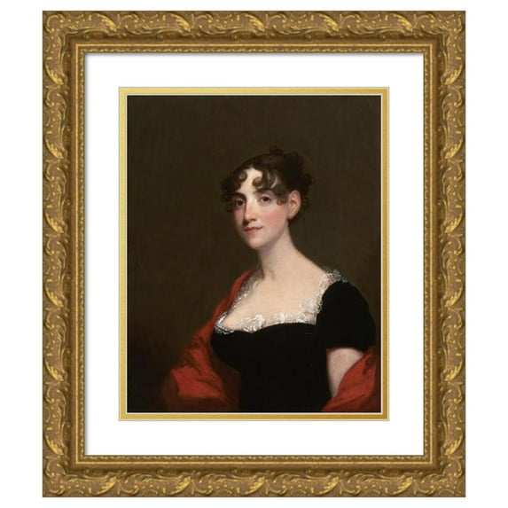 Gilbert Stuart 12x14 Gold Ornate Wood Frame and Double Matted Museum Art Print Titled - Ann Calvert Stuart Robinson (Mrs. William Robinson) (C. 1804)