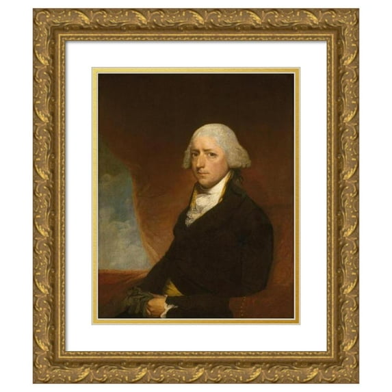 Gilbert Stuart 12x14 Gold Ornate Wood Frame and Double Matted Museum Art Print Titled - John Ashe (C. 1793-1794)