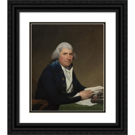 Gilbert Stuart 15x17 Black Ornate Wood Framed Double Matted Museum Art Print Titled - Richard Yates (1793-1794)