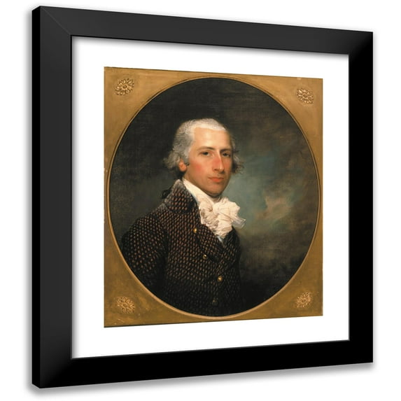 Gilbert Stuart 20x23 Black Modern Framed Museum Art Print Titled - Portrait of Gabriel Manigault (1794)
