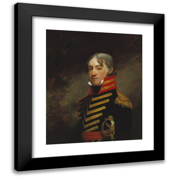 Gilbert Stuart 20x24 Black Modern Framed Museum Art Print Titled - General John R. Fenwick