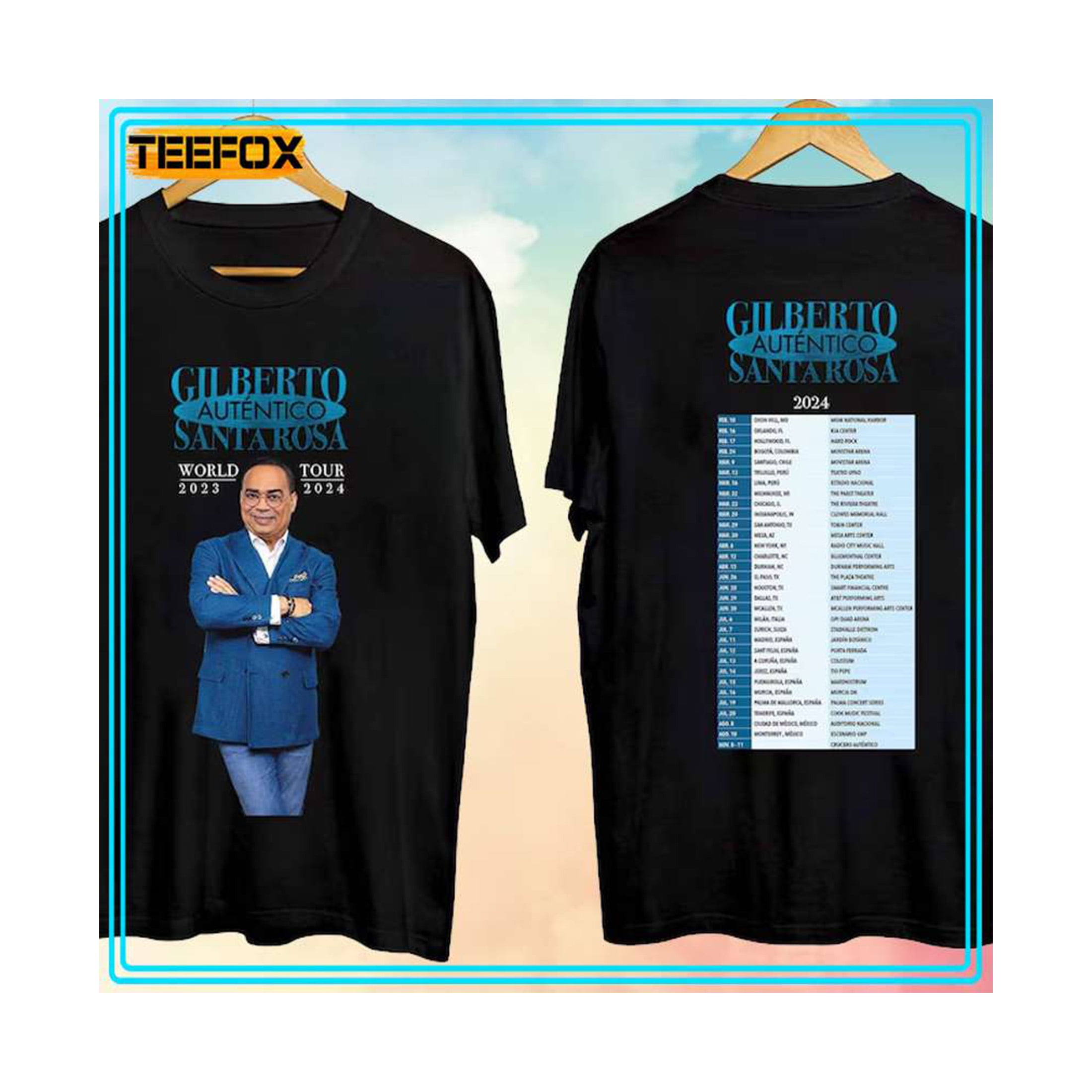 Gilberto Santa Rosa Autntico Tour 2024 Music T Shirt