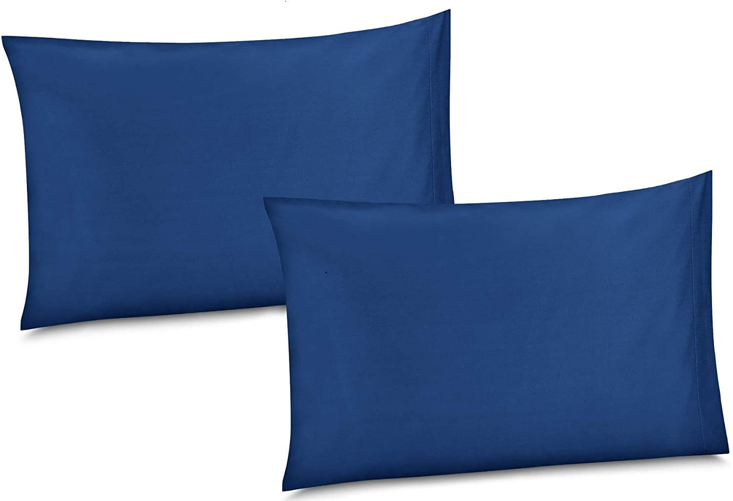 Gilbin 100 Cotton/Percale 210 Thread Count Pillow Cases Set of 2 Queen Size Soft Navy Cotton