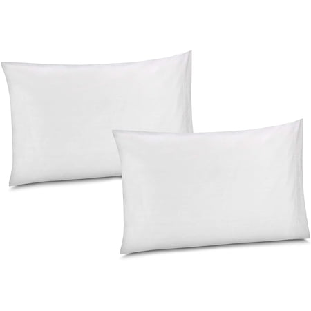 Gilbin 100% Cotton/Percale 210 Thread Count Pillow Cases Set of 2 Standard Soft White Home Cotton Pillow Cover for Sleeping-Bedroom Pillowcases