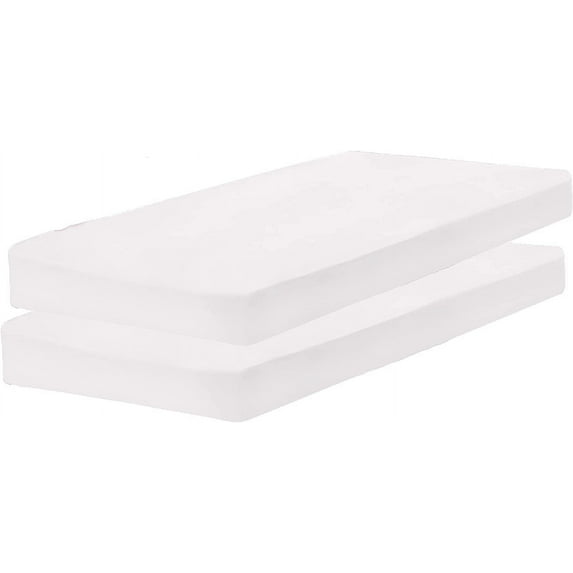 Gilbin 100% Jersey Knit Cotton Fitted Cot Sheet for Camp Cot Mattresses 30" x 75" (2 Pack White)