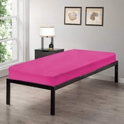 Gilbin 100% Jersey Knit Cotton Fitted Cot Sheet for Camp Cot Mattresses 30" x 75" Solid Hot Pink, Soft & Breathable, for Boys and Girls