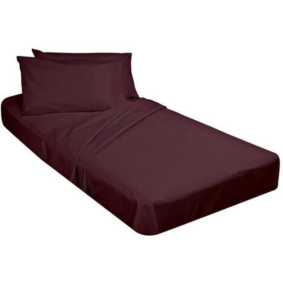 Gilbin 4 Piece Set Cot Sheets 30 x 75 For Camp Beds (Burgundy)