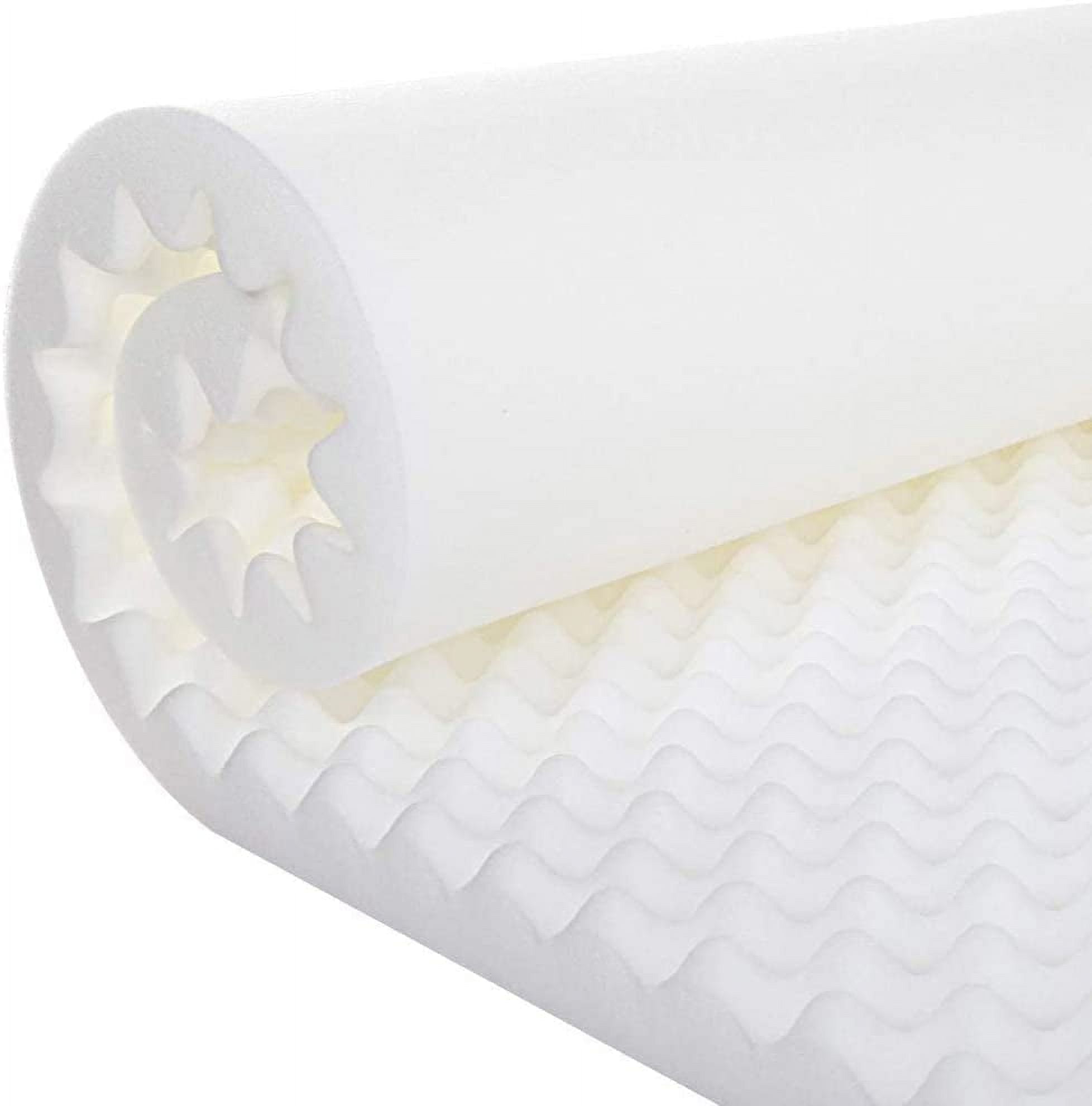 Gilbin Breathable 1.5" Crib Mattress Topper, Egg Crate Design, White