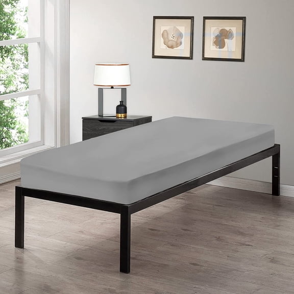Gilbin Breathable Luxurious T180 Thread Count Cotton Cot Size 30" x 75" Fitted Sheet, Grey