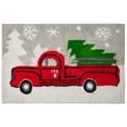 thumbnail image 1 of Gilbin Christmas Holiday Décor Square Pick Up Truck with Christmas Tree Water Absorbent Bathroom Vanity Bath Rug 20x30, 100% Cotton Bath Spa Mat Accent Rug Machine Washable, 1 of 7