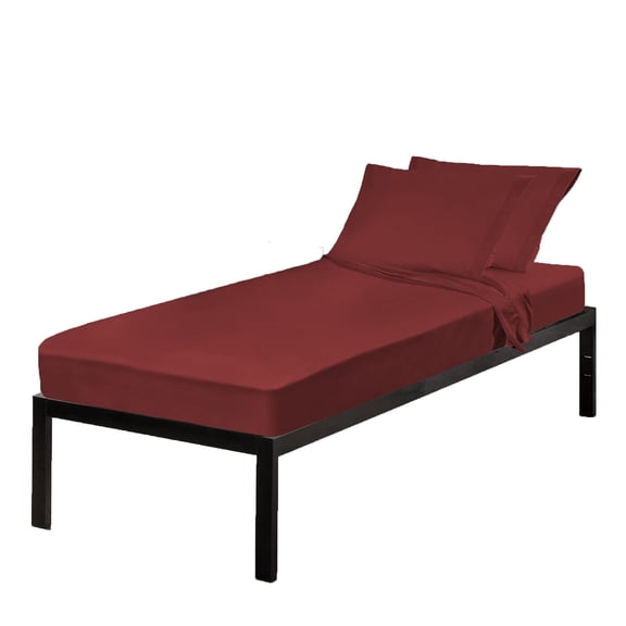 Gilbin College Dorm Extra-Long Twin 4 Piece Sheet set, Ultra Soft Twin XL Sheet Set, Soft Wrinkle Free Sheet-Burgundy