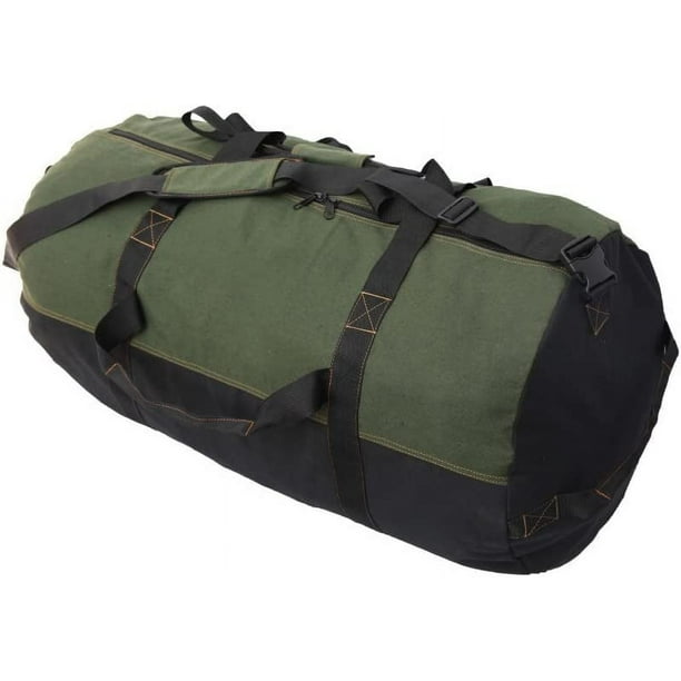 Gilbin Cotton Canvas Shoulder Duffle Bag Tote with Straps Great for Sports Gym Work Every day Travel Camping Hiking Overnight Weekend