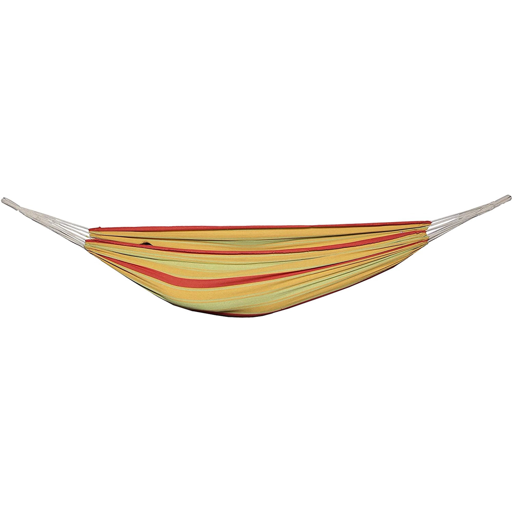 Gilbin Cotton Double Hammock Portable 2 Person Durable Extra Large Canvas Hammock, Canvas Double Brazilian Hammock, Perfect for Camping, Outdoors Gear, Backpack, Hiking, Hunting, Backyard