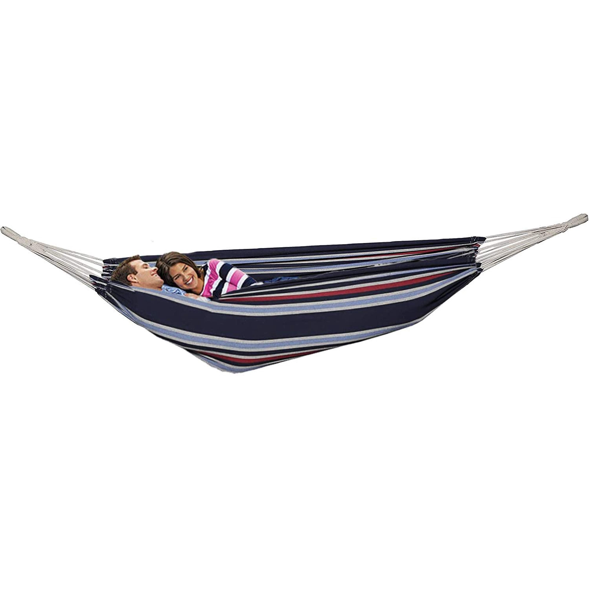 Gilbin Cotton Double Hammock Portable 2 Person Durable Extra Large Canvas Hammock, Canvas Double Brazilian Hammock, Perfect for Camping, Outdoors Gear, Backpack, Hiking, Hunting, Backyard
