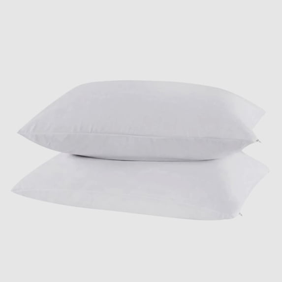 Gilbin Cotton Pillow Protector Prevent Collection of Dust And Mites Pack Of 2 White Zippered Pillow Encasement 200 Thread Count Standard 20x28 Inches