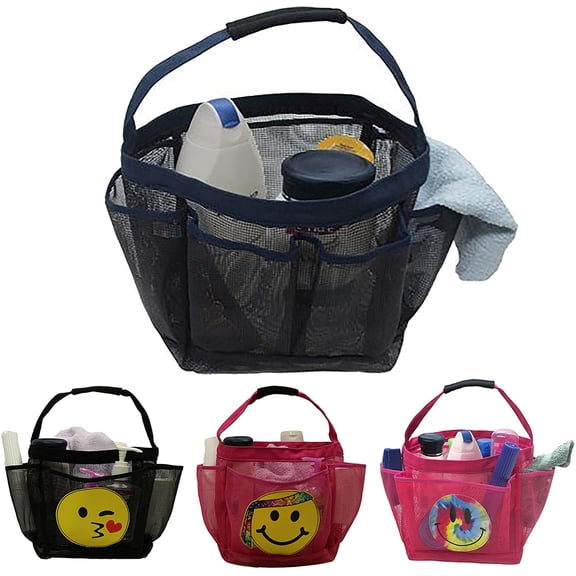 Gilbin Easy-Carry Mesh Toiletry and Shower Tote with 6 Storage Compartments. Perfect for Dorm, Camp, Traveling and Gym use.Dries Quickly for Reuse.(Navy)