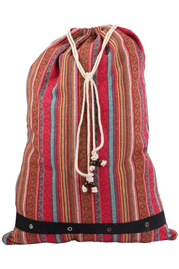 Large Spacious 23”X35” Drawstring Heavy Duty Laundry Duffle Bag with Shoulder Strap and Drawstring Closure(Pink)