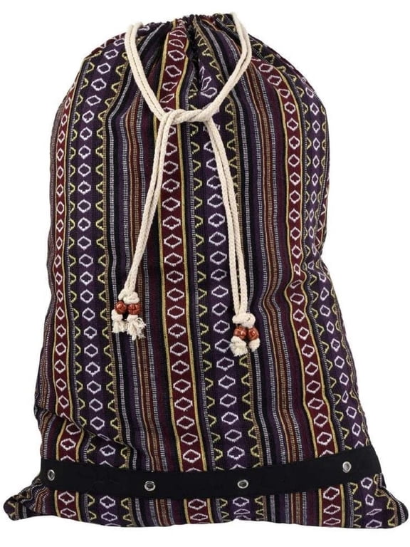 Large Spacious 23”X35” Drawstring Heavy Duty Laundry Duffle Bag with Shoulder Strap and Drawstring Closure(Purple)