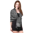 thumbnail image 1 of Gilbin Luxurious Paisley Design 28 x 70 Silk Blend Pashmina Shawl Wrap, 1 of 2
