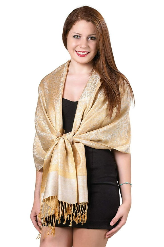 Luxurious Paisley Design 28 x 70 Silk Blend Pashmina Shawl Wrap