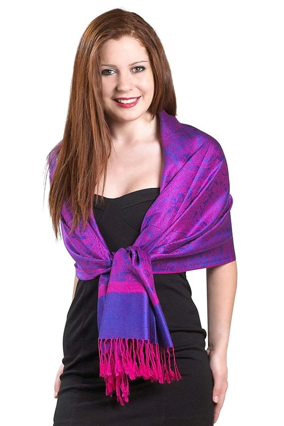 Luxurious Paisley Design 28 x 70 Silk Blend Pashmina Shawl Wrap