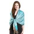 thumbnail image 1 of Gilbin Luxurious Paisley Design 28 x 70 Silk Blend Pashmina Shawl Wrap, 1 of 3