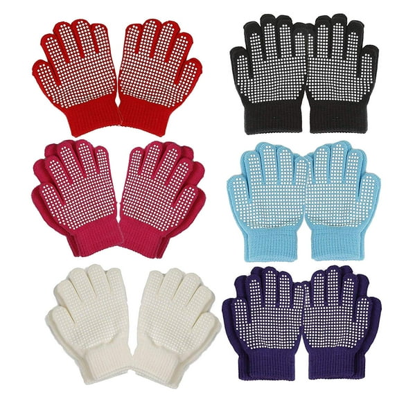 Gilbin Magic-Stretch Gripper Glove, Kids Size, Colorful Set, 6 Pair (Light Color, 8-10 Yr)