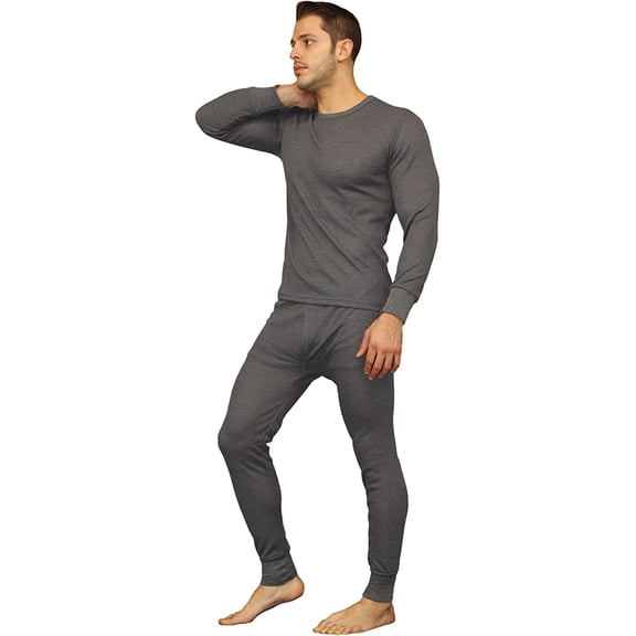 Gilbin Men's Winter Thermal Ultra Soft Base Layer Top and Pants, Gray