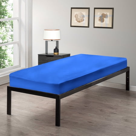 Gilbins Cot Size 30" x 75" Fitted Sheet, Made of Ultra Soft Cotton, Perfect for Camp Bunk Beds/RVs/Guest Beds Royal Blue
