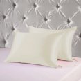 thumbnail image 1 of Gilbin Satin Pillowcase for Hair and Skin Silk Pillowcases Set of 2 - with Envelope Closure - with Hidden Zipper - Standard Satin Pillow case (Beige), 1 of 4