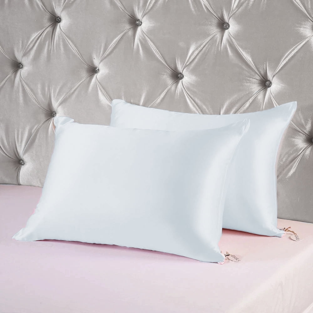 Gilbin Satin Pillowcase for Hair and Skin Silk Pillowcases Set of 4 - with Envelope Closure - with Hidden Zipper - Queen Satin Pillowcase (White)