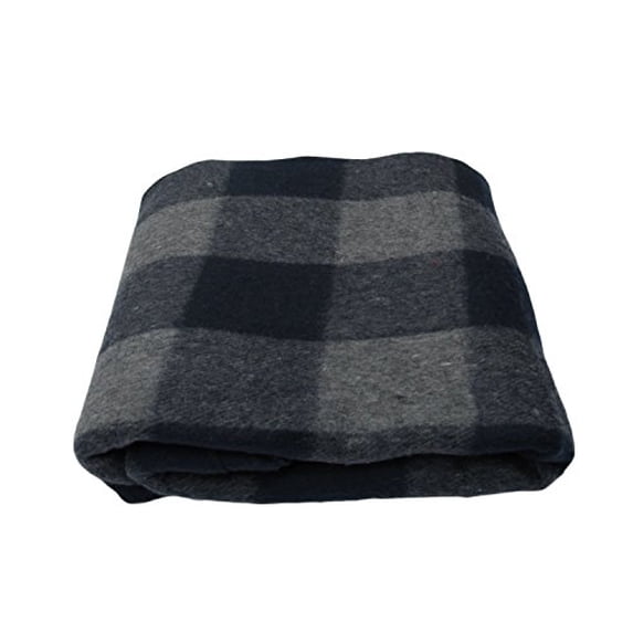 Gilbin Super Soft and Warm Wool Blanket - Twin Size (Grey/Navy)