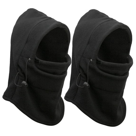 Gilbin Thermal Fleece Balaclava Hat Hood Police SWAT Ski Bike Wind Stopper Mask (2 Black)